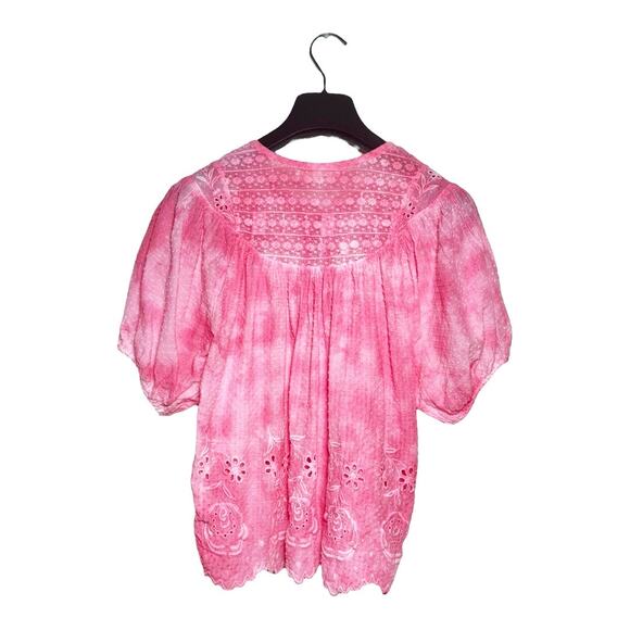 Love Shack Fancy Pink Boho Swiss Dot Eyelet Cotton Bronte XS - Picture 4 of 9